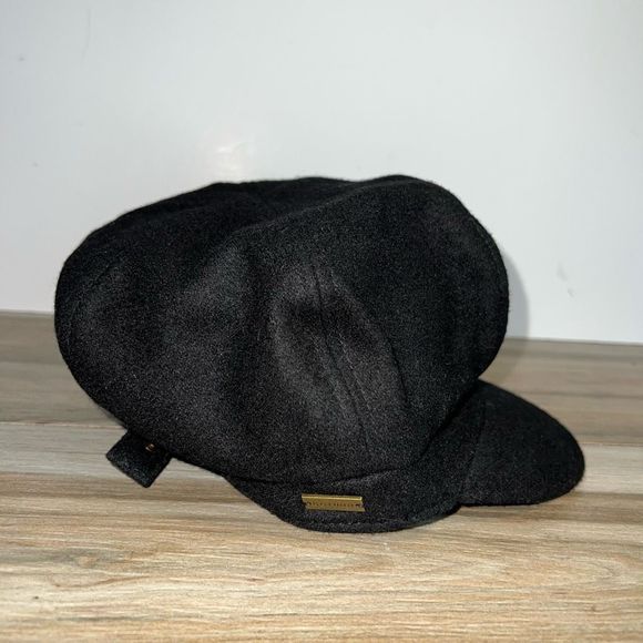 Betmar New York Wool Blend Newsboy Hat Women's Black Adjustable Cabby Hat EUC - Picture 4 of 7